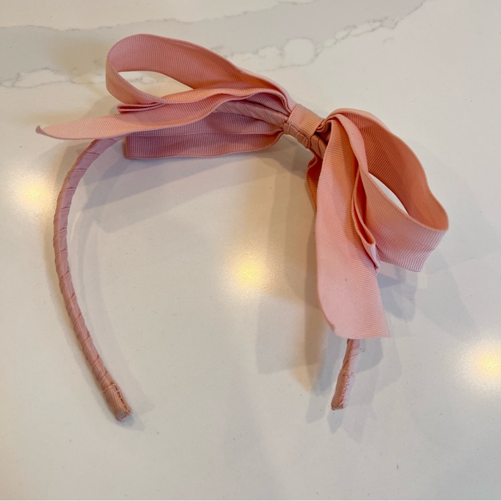 JANIE AND JACK Grosgrain Ribbon Pink Bow Headband - Picture 2 of 6